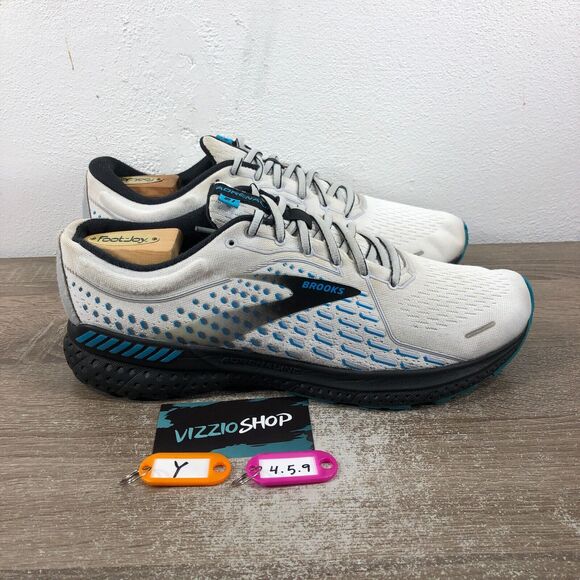 Brooks Adrenaline GTS 21 White Black Blue Running Men's 10 D Medium 1103491D190 - Picture 8 of 8